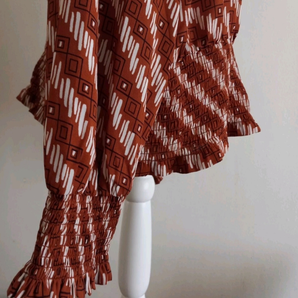 Worthington Size PS Womens Split Tie Neck Long Sleeve Blouse NWT $25 - Picture 7 of 13